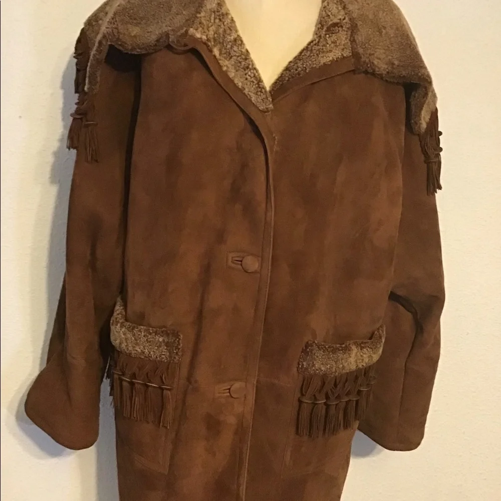 Christian for Nanak brown leather/shearling jacket